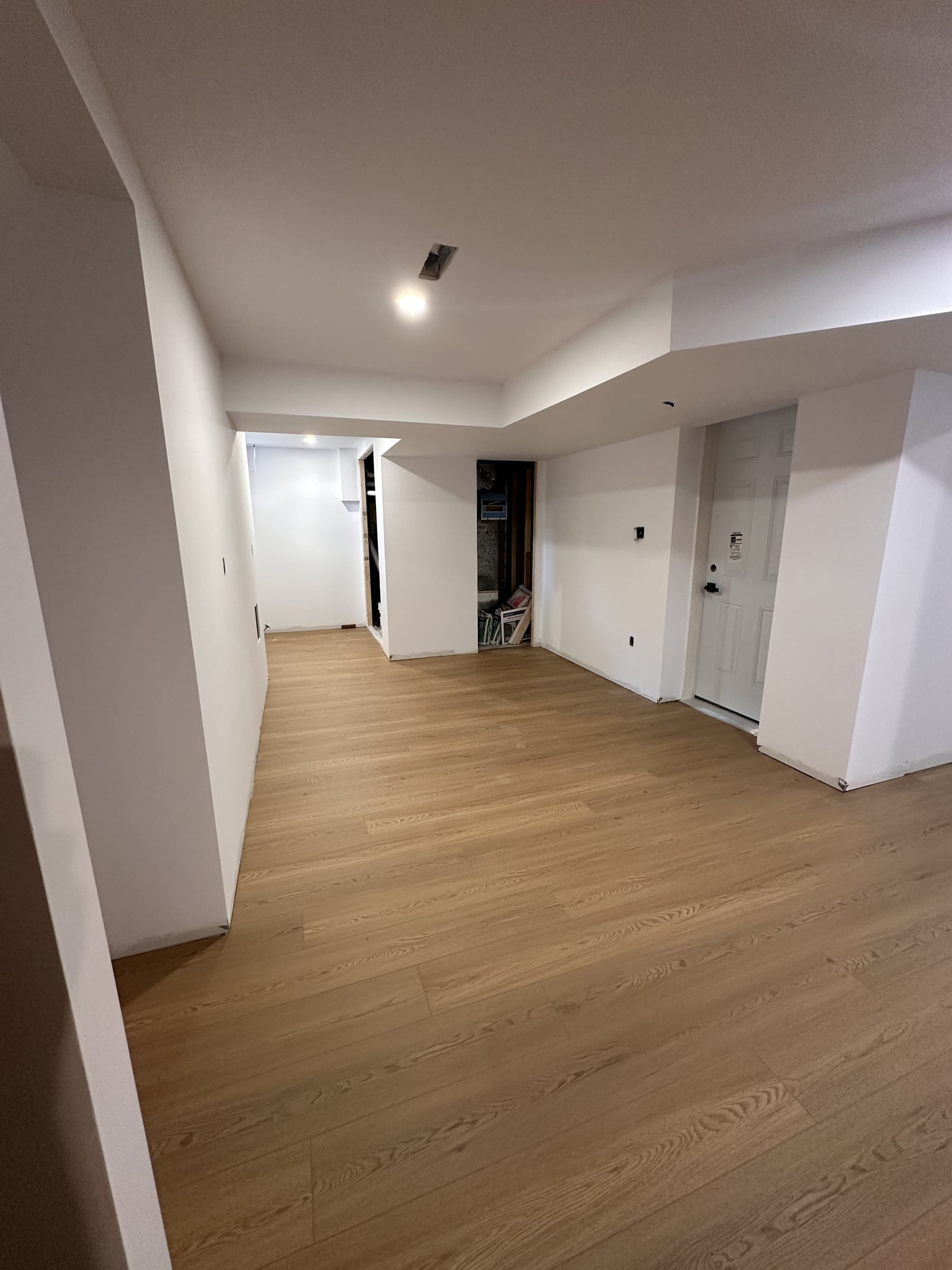 Vinyl Plank Basement Flooring Installation Project project photo